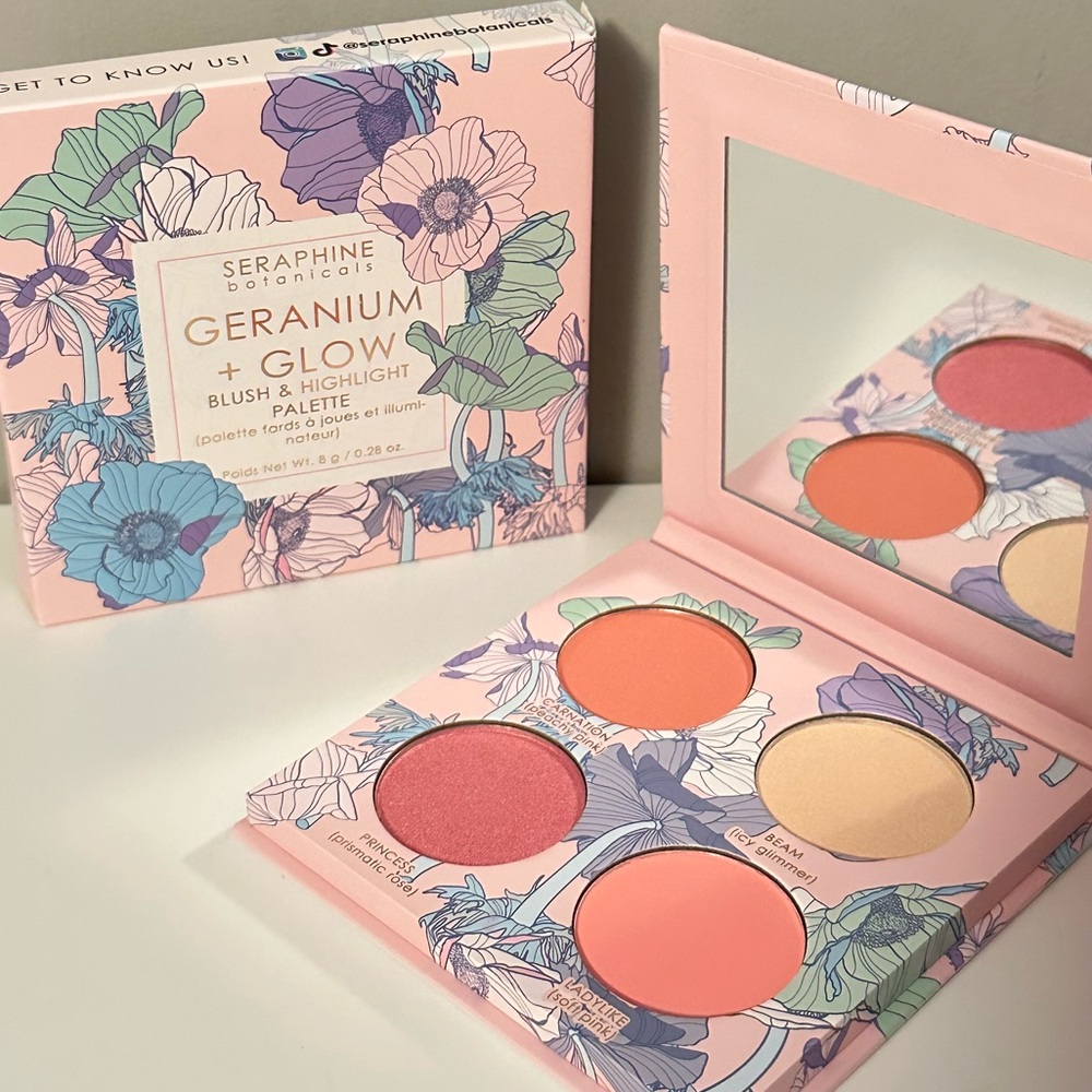 Seraphine Botanicals Geranium + Glow - Blush & Highlight Palette
